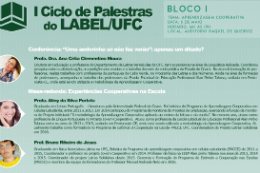 Imagem: Cartaz com a programação do Bloco I do I Ciclo de Palestras do Laboratório de Estudos em Linguística (Label)