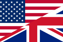 Imagem: Bandeira dos Estados Unidos junto com a bandeira do Reino Unido
