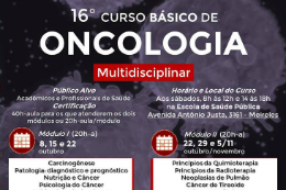 Imagem: Cartaz da 16ª edição do Curso Básico de Oncologia