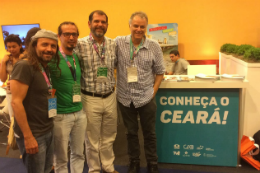 Imagem: Wolney Oliveira (à direita) participa do Rio Content Market com outros produtores cearenses de audiovisual (Foto: Divulgação)