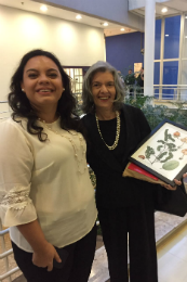 Imagem: No início da semana, Rayane encontrou-se com a homenageada, a ministra Carmem Lúcia (Foto: Acervo pesoal)