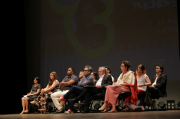 Imagem: Estiveram presentes no Cineteatro São Luiz para a abertura do evento as autoridades representantes dos apoiadores do VII Jubra (Foto: Divulgação/Jubra)