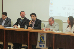 Imagem: O Prof. Antonio Gomes ressaltou que a UFC agora se movimenta cada vez mais para explorar o importante canal de conexão com a sociedade por meio da inovação (Foto: Divulgação/CCA)