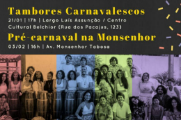 Imagem: Cartaz com a programação da participação do Acadêmicos da Casa Caiada no Pré-Carnaval de Fortaleza (Imagem: Divulgação)