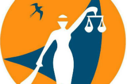 Imagem: Logomarca do evento com ilustração da divindidade grega Thêmis, com olhos vendados e segurando uma balança
