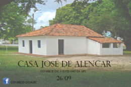 Imagem: O projeto Conhecendo a Extensão da UFC vai visitar, no próximo sábado (26), a Casa de José de Alencar.