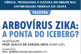 Imagem: Cartaz da palestra “Arbovírus zika: a ponta do iceberg?” (Imagem: Divulgação)