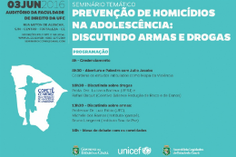 Imagem: O seminário Prevenção dos Homicídios na Adolescência discutirá a questão das armas e drogas (Imagem: Divulgação)