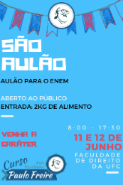 Imagem: Cartaz do aulão do ENEM promovido pelo curso pré-vestibular Paulo Freire