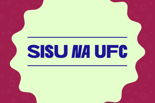 Imagem: Banner com o texto "SISU na UFC" (Imagem: Divulgação)